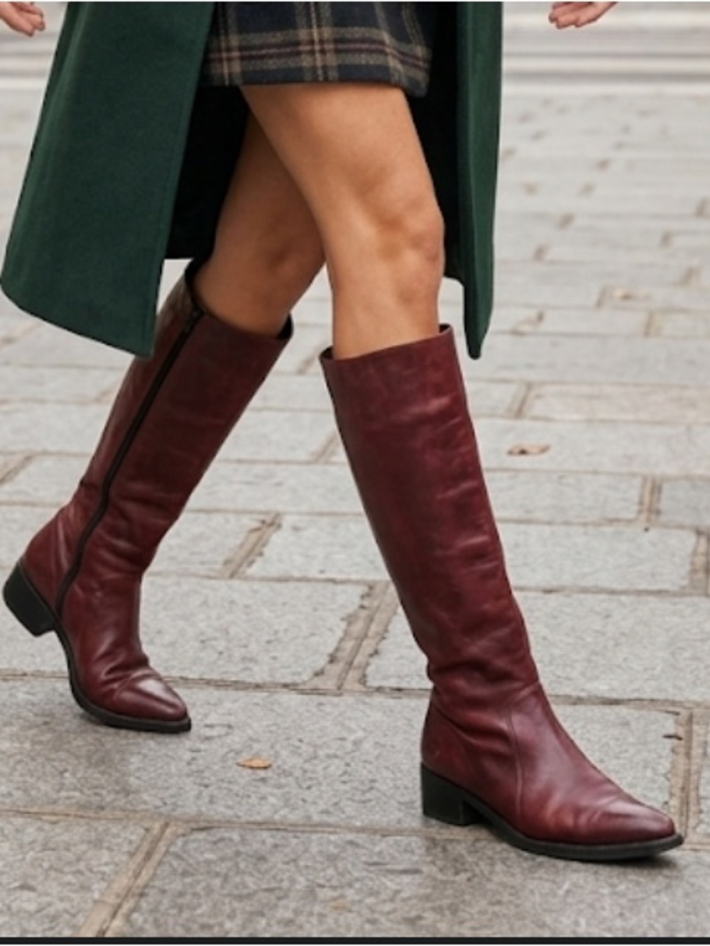 Robert Clergerie Burgundy Leather Knee Boots